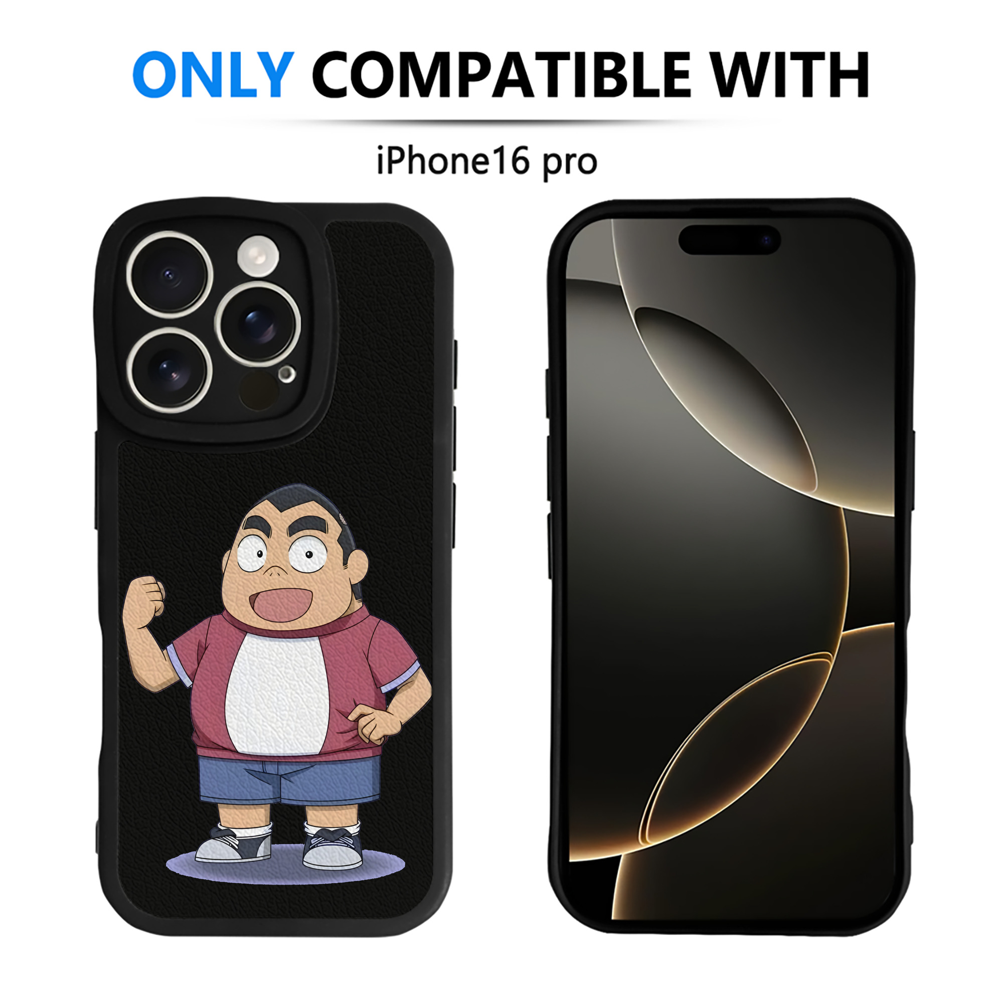 （画像用） 名探偵コナン 小嶋 元太 こじま げんた Detective Conan Kojima Genta 【iPhone 16シリーズ対応】シリコンスマホケース（レザー調） 材質：シリコン